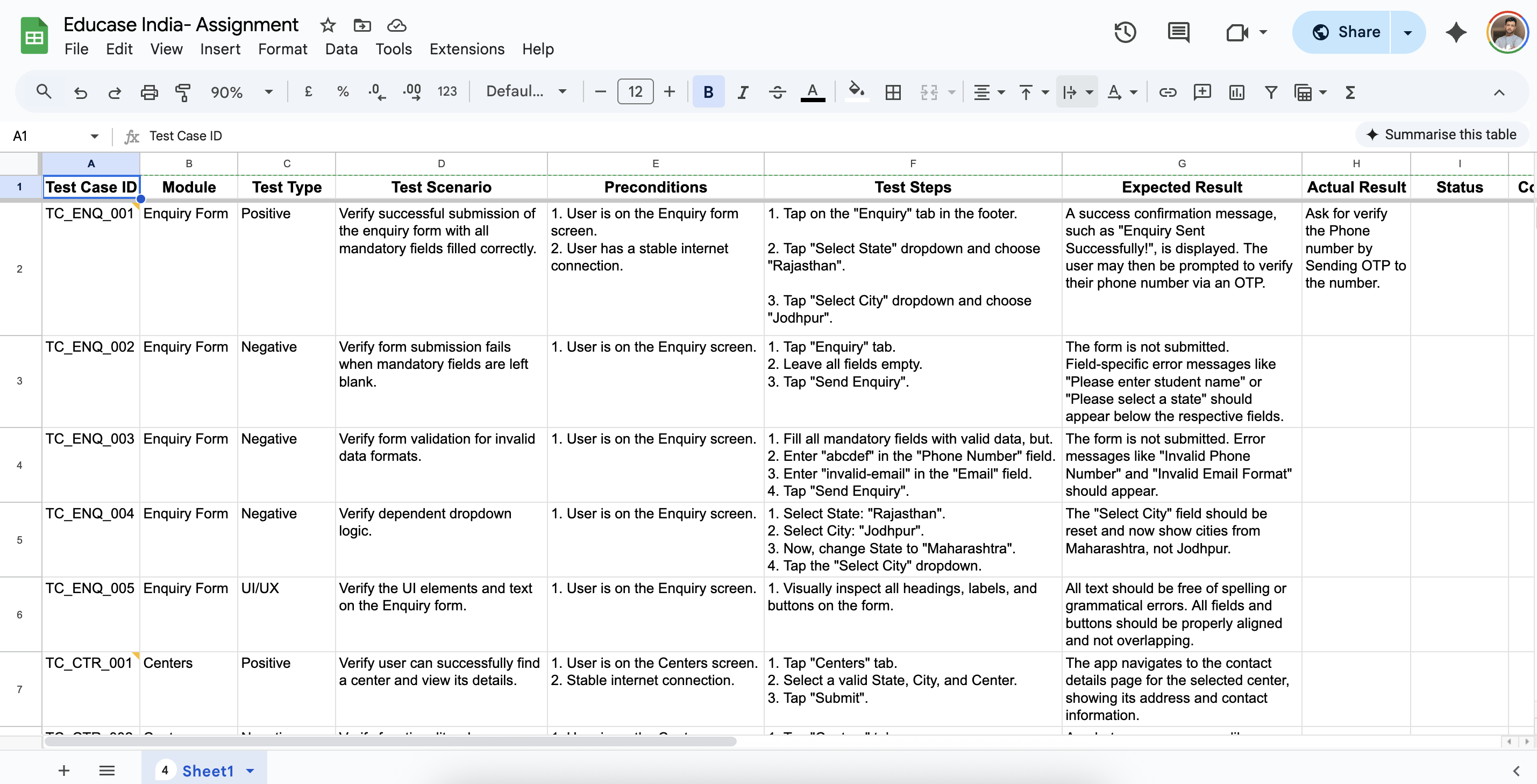 Educase iOS Mobile App Testing Project Preview